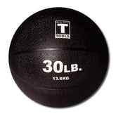 Rubber Medicine Ball - Superior Grip, Textured Surface, Adjustable Air Pressure Fitness Balls - Ideal for Cardio and Core Exercise in Home & Gym Workouts, Black, 30lbs.